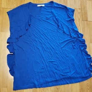 Sejour 1x blue ruffle top